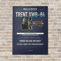 Thumbnail for TRENT XWB-84 vertical canvas print - no frame - navy blue background