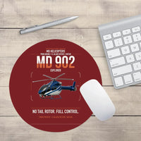 Thumbnail for MD Helicopters MD 902 Explorer design on dark red round mouse pad