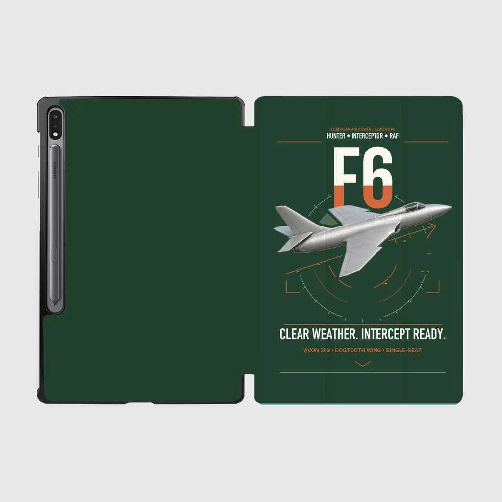 Hawker Hunter F6 design on dark green samsung tablet tablet case