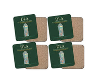 Thumbnail for Douala International Airport (DLA) design on dark green 4 pieces set coaster