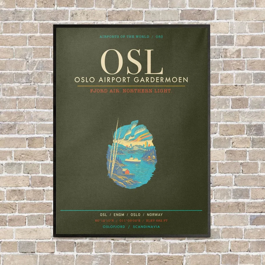 Oslo Airport Gardermoen OSL - Canvas Framed - Green Army