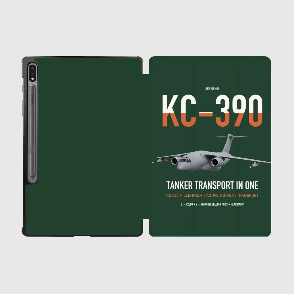 Embraer KC-390 Millennium design on dark green samsung tablet tablet case