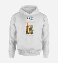 Thumbnail for Szczecin-Goleniów Solidarność Airport (SZZ) design on white hoodie single-side print