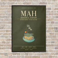 Thumbnail for Menorca Airport MAH - Canvas Framed - Green Army