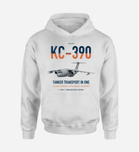 Thumbnail for Embraer KC-390 Millennium design on white double-side hoodie, single-side print