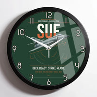Thumbnail for Dassault Super Étendard design on dark green framed wall clock
