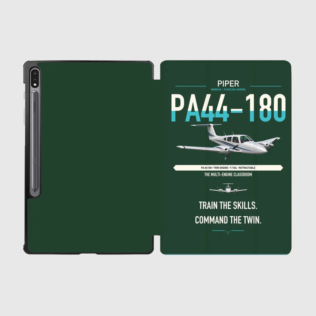 Piper PA-44-180 Seminole design on dark green samsung tablet tablet case