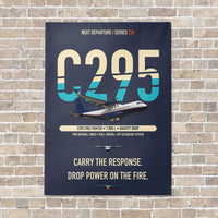 Thumbnail for Airbus C295 Firefighter vertical canvas print - no frame - navy blue background