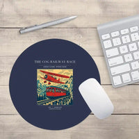 Thumbnail for VINTAGE G4347 - The Cog Railway Race - Designed Mouse Pads design on navyblue round