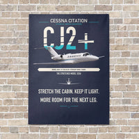 Thumbnail for Cessna Citation CJ2+ vertical canvas print - no frame - navy blue background