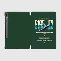 Thumbnail for Embraer E195-E2 design on dark green samsung tablet tablet case
