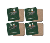 Thumbnail for Heinkel He 111H-6 design on dark green 4 pieces set coaster