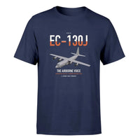 Thumbnail for EC-130J Commando Solo III design on navy blue double-side t-shirt, single-side print