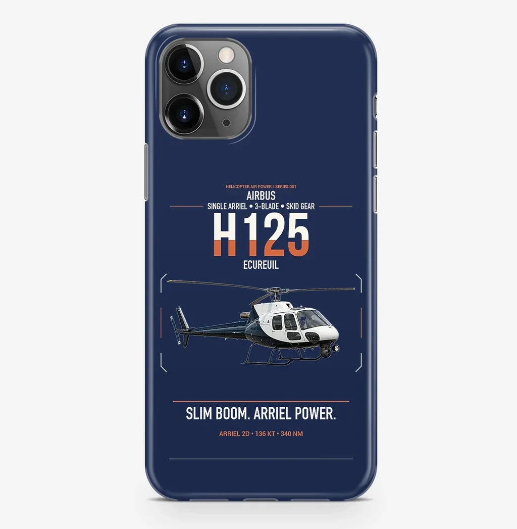 Airbus H125 design on navy blue magsafe iphone case, for iPhone Pro Max