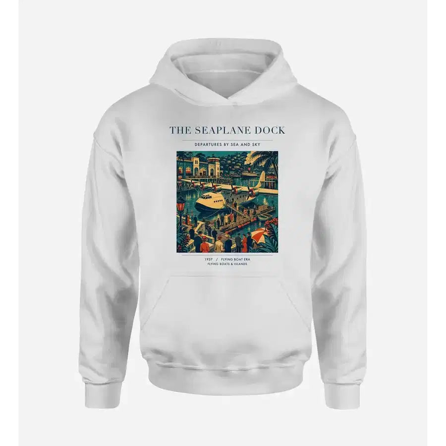 VINTAGE G4056 - The Seaplane Dock - Premium Hoodie design on white premium