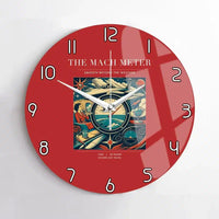 Thumbnail for VINTAGE G4115 - The Mach Meter - Designed Wall Clocks design on red no-frame