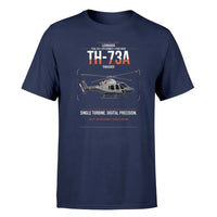 Thumbnail for Leonardo TH-73A Thrasher design on navy blue t-shirt, single-side print