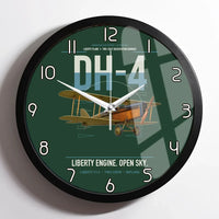 Thumbnail for Airco DH-4 Liberty Plane design on dark green framed wall clock