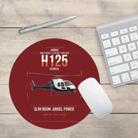Thumbnail for Airbus H125 design on dark red round mouse pad