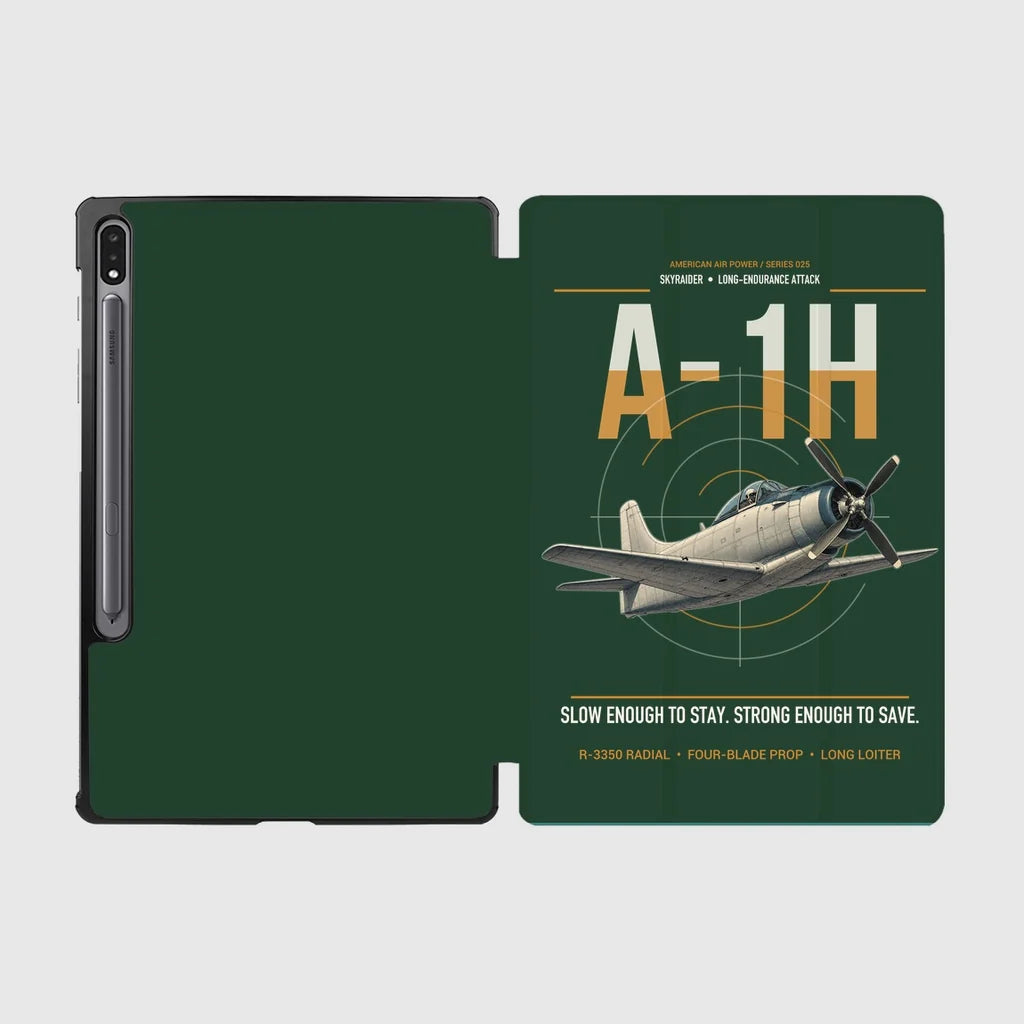 A-1H Skyraider design on dark green samsung tablet tablet case
