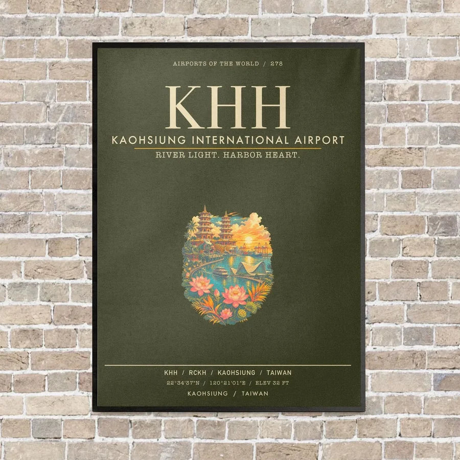 Kaohsiung International Airport KHH - Canvas Framed - Green Army