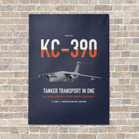 Thumbnail for Embraer KC-390 Millennium vertical canvas print - no frame - navy blue background