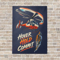 Thumbnail for Hover Hold Commit vertical canvas print - no frame - navy blue background