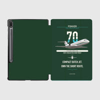 Thumbnail for Fokker 70 design on dark green samsung tablet tablet case