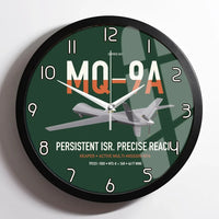 Thumbnail for MQ-9A Reaper design on dark green framed wall clock