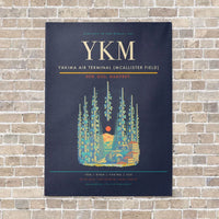 Thumbnail for Yakima Air Terminal (McAllister Field) YKM vertical canvas print - no frame - navy blue background