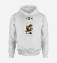Thumbnail for Kiruna Airport (KRN) design on white hoodie single-side print