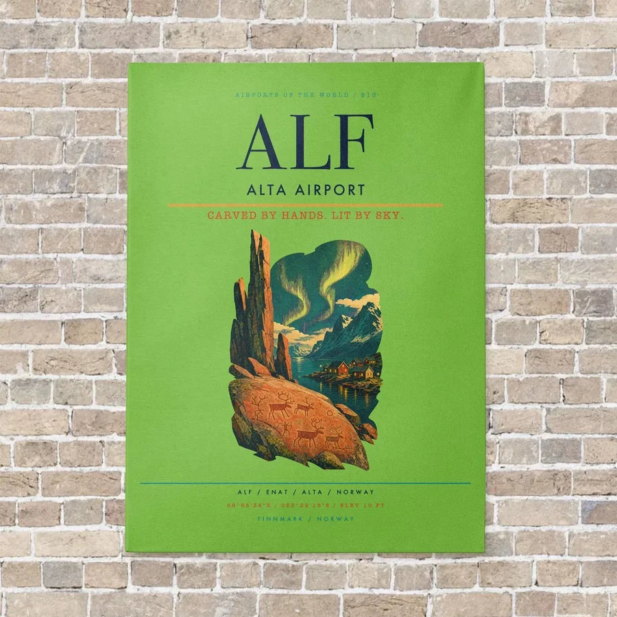 Alta Airport ALF - Canvas No Frame - Light Green