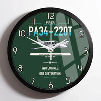 Thumbnail for Piper PA-34-220T Seneca V design on dark green framed wall clock