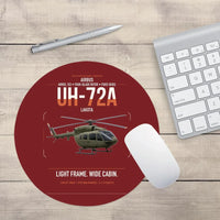 Thumbnail for Airbus UH-72A Lakota design on dark red round mouse pad