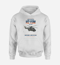 Thumbnail for Airbus H215M design on white double-side hoodie, single-side print