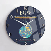 Thumbnail for Baghdad International Airport BGW Wall-Clock No-Frame - Navy Blue
