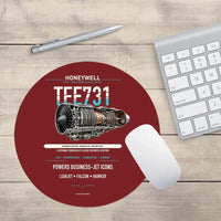 Thumbnail for TFE731 design on dark red round mouse pad