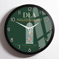 Thumbnail for Douala International Airport (DLA) design on dark green framed wall clock
