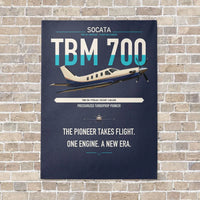 Thumbnail for Socata TBM 700 vertical canvas print - no frame - navy blue background