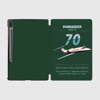 Thumbnail for Bombardier Learjet 70 design on dark green samsung tablet tablet case