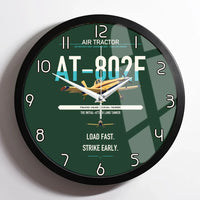 Thumbnail for Air Tractor AT-802F design on dark green framed wall clock