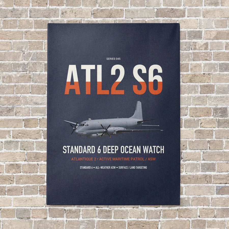 Atlantique 2 Standard 6 vertical canvas print - no frame - navy blue background