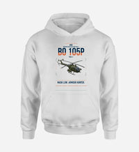 Thumbnail for MBB BO 105P PAH-1 design on white double-side hoodie, single-side print