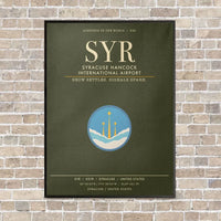 Thumbnail for Syracuse Hancock International Airport SYR - Canvas Framed - Green Army