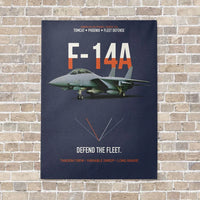 Thumbnail for F-14A Tomcat Defend The Fleet vertical canvas print - no frame - navy blue background