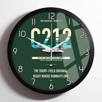 Thumbnail for CASA C-212-100 Aviocar design on dark green framed wall clock