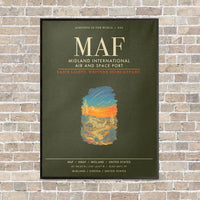 Thumbnail for Midland International Air and Space Port MAF - Canvas Framed - Green Army