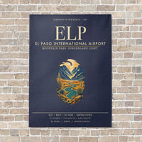 Thumbnail for El Paso International Airport ELP vertical canvas print - no frame - navy blue background
