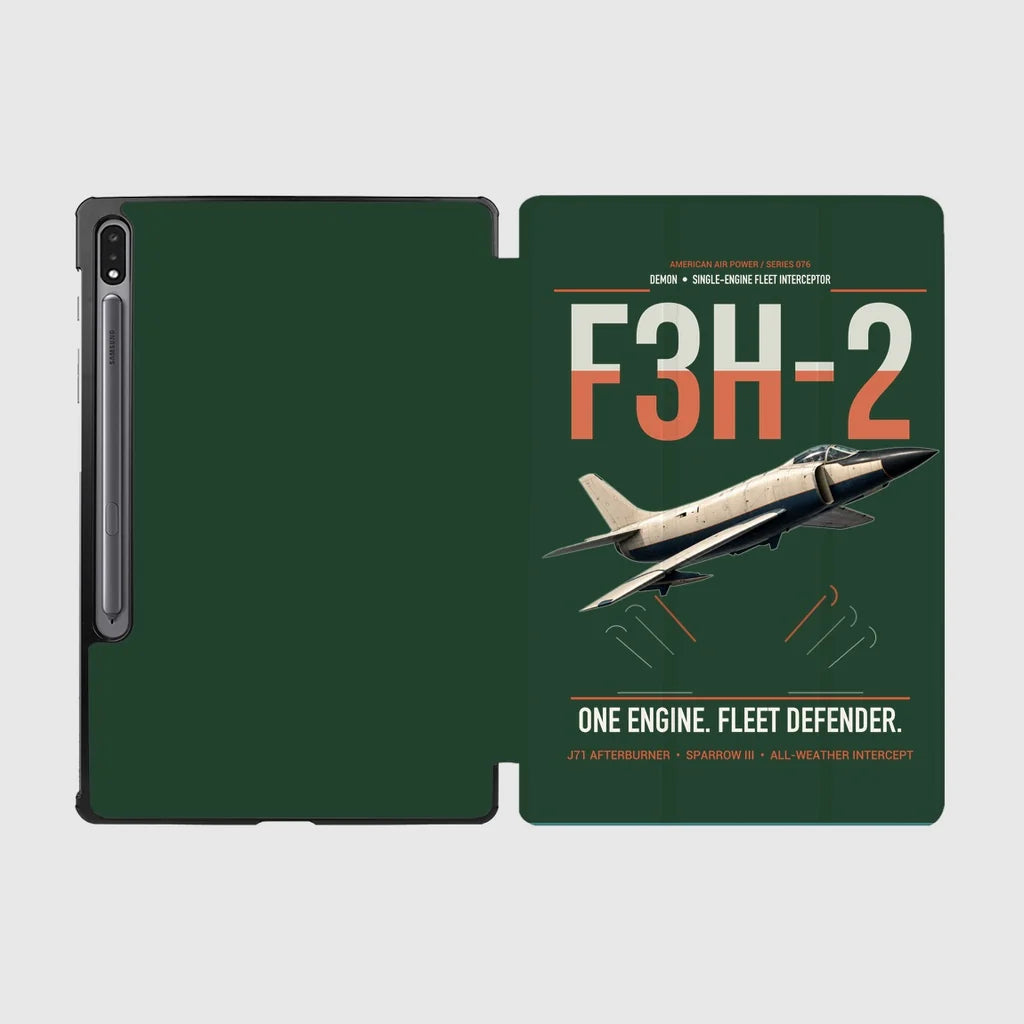 F3H-2 Demon design on dark green samsung tablet tablet case