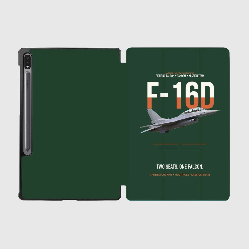 F-16D Fighting Falcon Two Seats One Falcon design on dark green samsung tablet tablet case